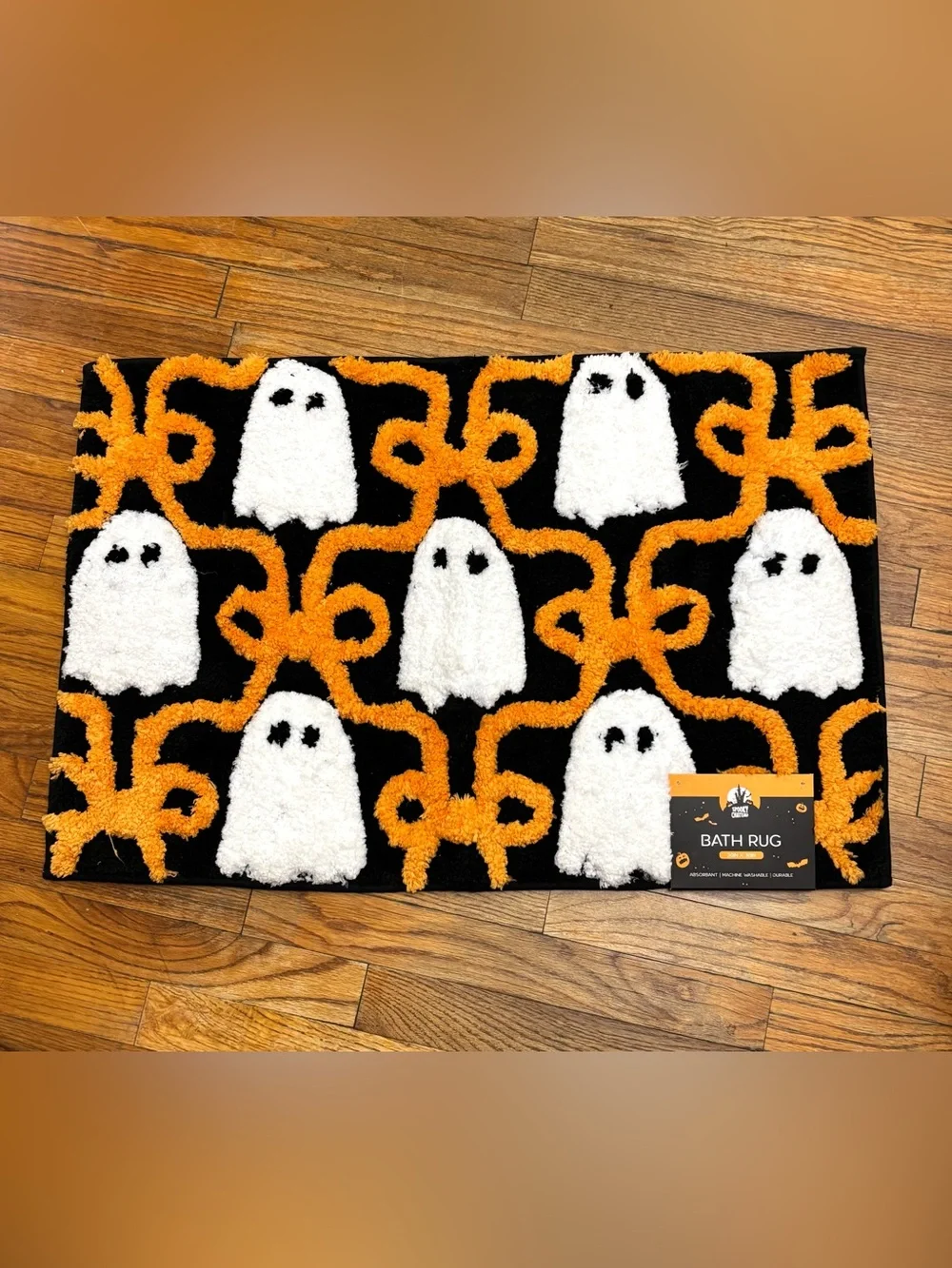 HALLOWEEN 3D TUFTED GHOST BATH MAT PLUSH SPOOKY NON SLIP 20X30 VIRAL TIKTOK NEW